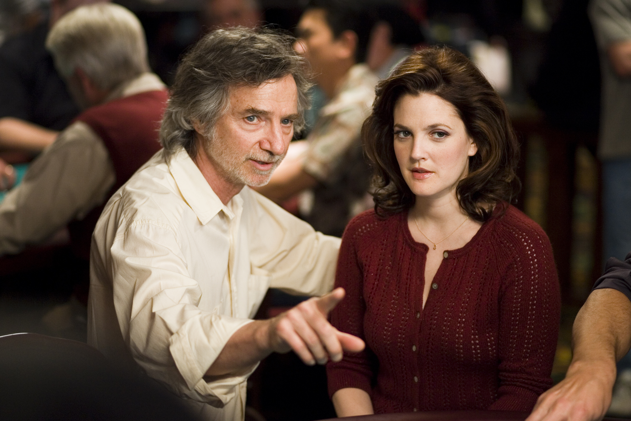 Director CURTIS HANSON directs DREW BARRYMORE, who plays Billie Offer, on the set of Warner Bros. Pictures’ and Village Roadshow Pictures’ drama “Lucky You,” distributed by Warner Bros. Pictures. The film also stars Eric Bana and Robert Duvall.PHOTOGRAPHS TO BE USED SOLELY FOR ADVERTISING, PROMOTION, PUBLICITY OR REVIEWS OF THIS SPECIFIC MOTION PICTURE AND TO REMAIN THE PROPERTY OF THE STUDIO. NOT FOR SALE OR REDISTRIBUTION.
